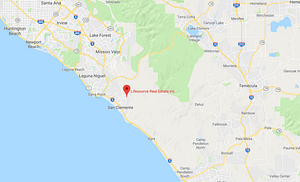 map showing location of lifesource mortgage's san clemente, california headquarters in south orange county