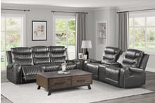 Putnam USB Sofa and Loveseat 9405GRY