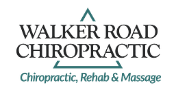 Walker Road Chiropractic logo with teal geometric accents and the tagline 'Chiropractic, Rehab & Massage'.