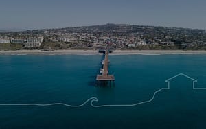 lifesource mortgage aerial photo of orange county california coastline, ocean, and pier