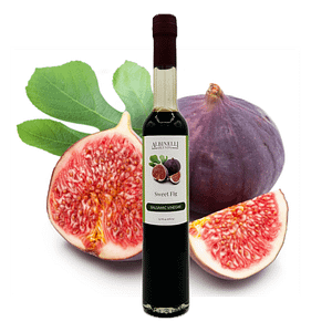 balsamic vinegar with open and whole figs