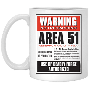 warning area 51 mug