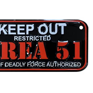 AREA 51 KEEP OUT BLACK sign
