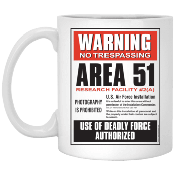 warning area 51 mug