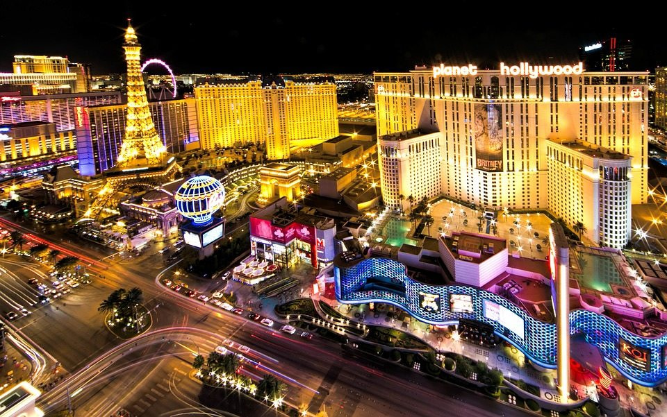 Picture of Las Vegas Strip. Showcasing to tourists all of the Things to do in Las Vegas including casinos, find dining, and gambling.