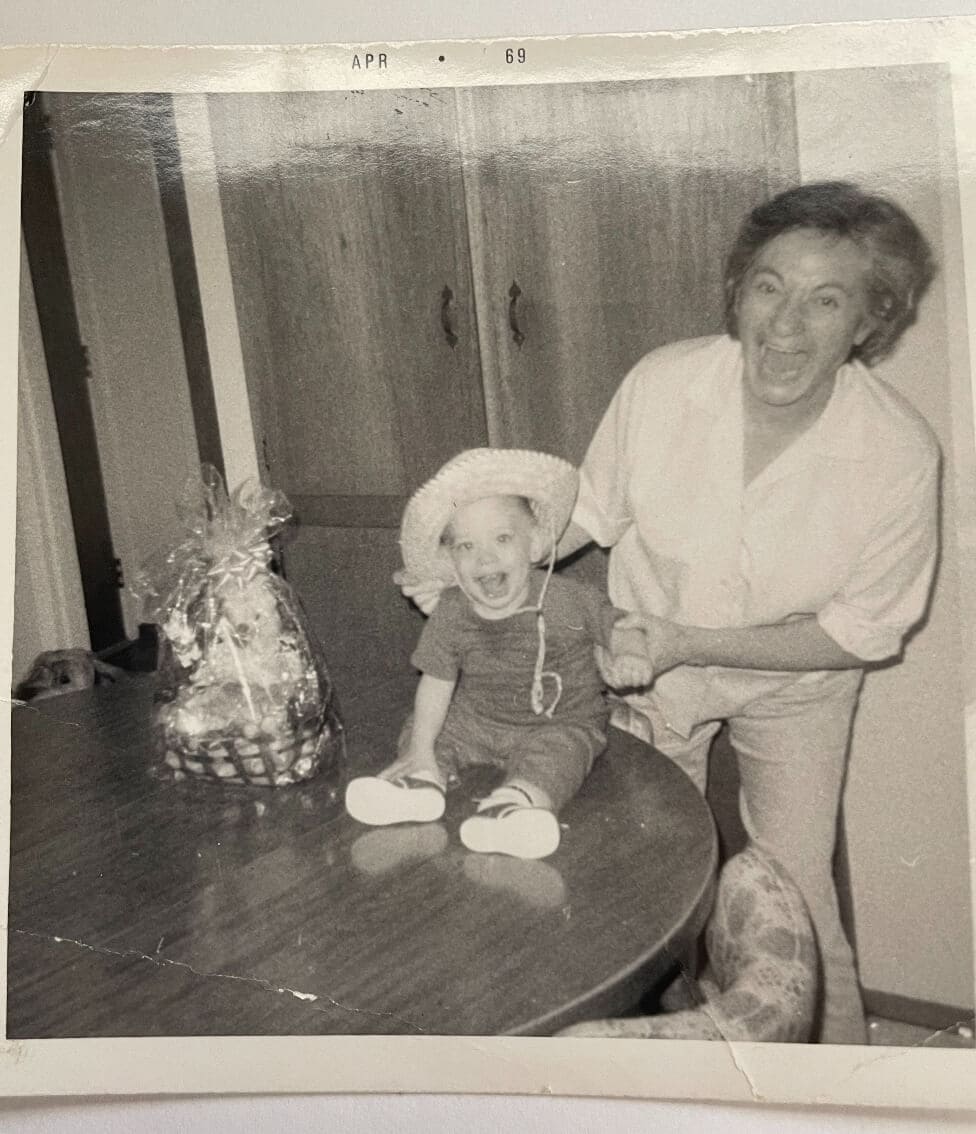 Michael and Grandma Owner and Founder Michael Arnold with his grandma in 1969